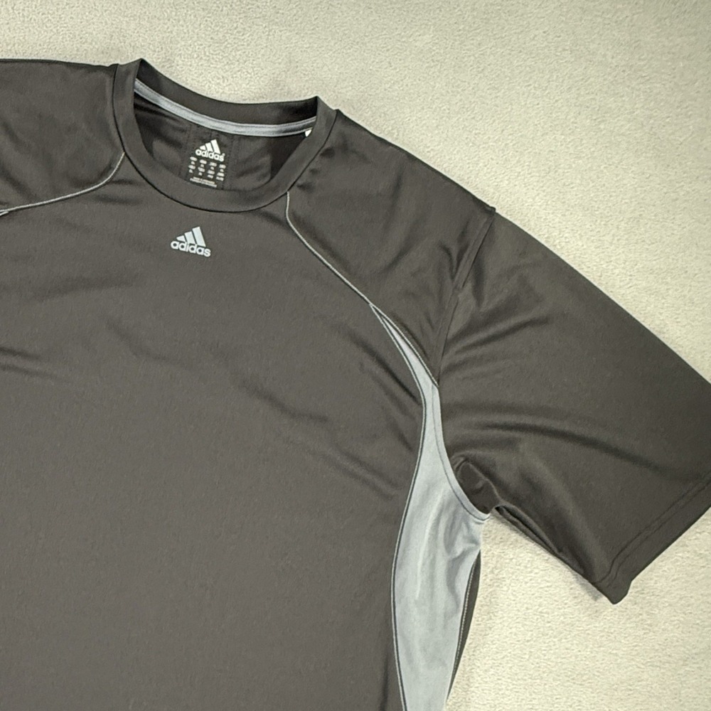 Adidas Climalite Black Athletic T-Shirt XL Moisture Wicking Jersey Black Gray